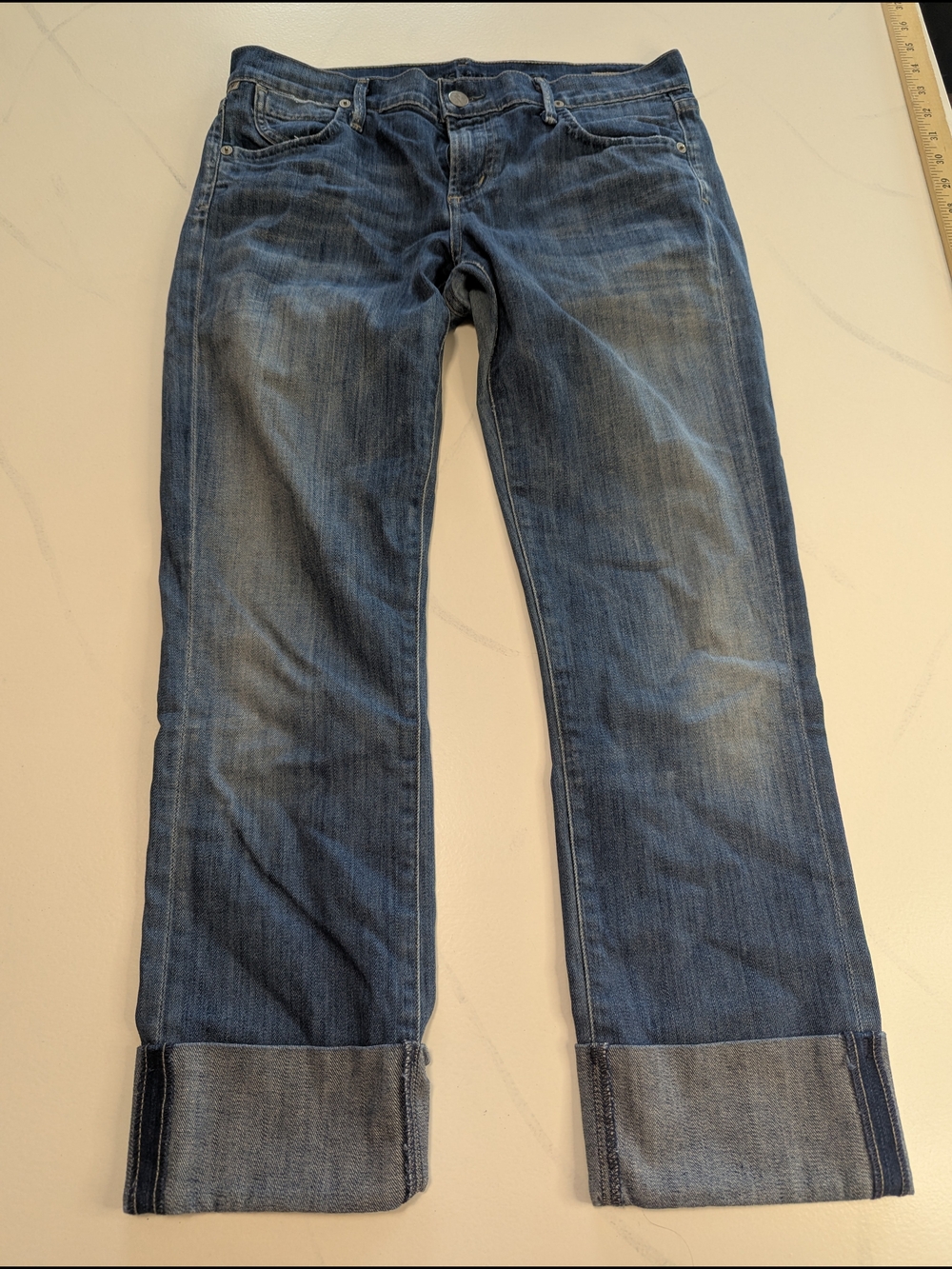 Citizens Of Humanity Medium Wash Cropped Jeans, Style Dani, Straight Leg, W27